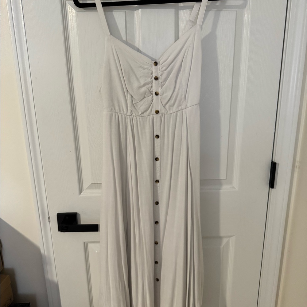 Torrid Midi Textured Woven Button-Front Dress - Picture 3 of 8